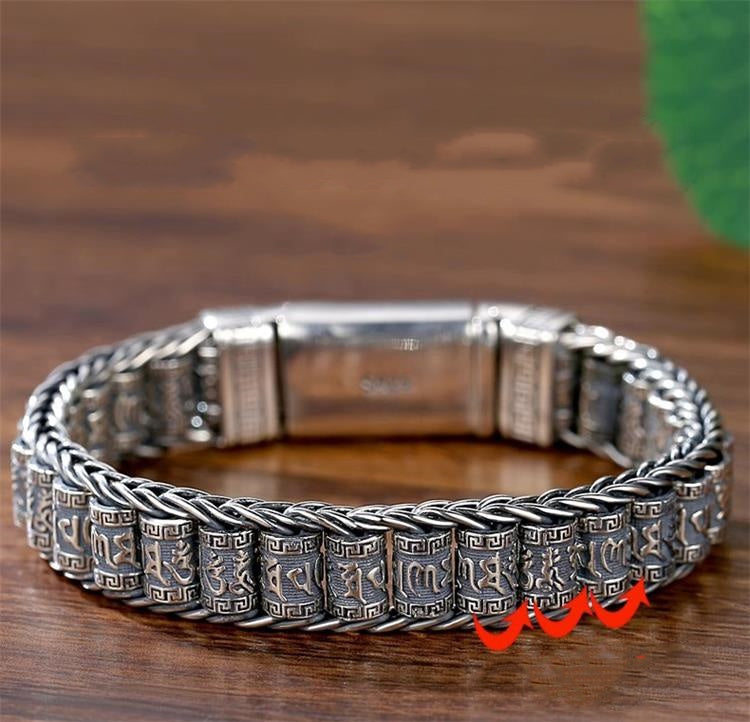 💎 60 % RABATT! 💎 Tibetisches Gebetsmühlen-Armband – 925er Sterlingsilber, Glücksbringer & Valentinstagsgeschenk