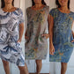 🌷❤️‍🔥Bedrucktes Kleid mit Rundhalsausschnitt aus Baumwolle und Leinen für Frauen🔥Kauf 2 Artikel versandkostenfrei🔥