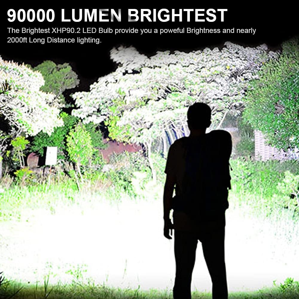 ✨ 20000 Lumen Taktische LED-Taschenlampe – 3 Jahre Garantie, wiederaufladbar & als Powerbank nutzbar! ⚡🔦
