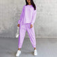 👚 60% RABATT! 👖 Damen Langarm-Sweatshirt & Hose Set – Unregelmäßiger Saum, Weiches Material & Bequemer Oversized-Schnitt für Zuhause 🍂