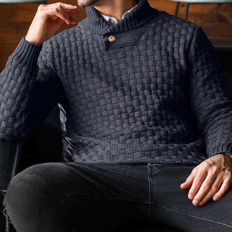 💜 LETZTER TAG DER AKTION – 30 % RABATT 💜Herren Pullover mit strukturiertem Stehkragen