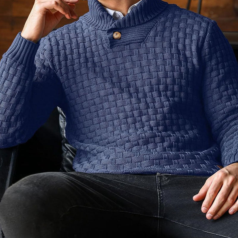 💜 LETZTER TAG DER AKTION – 30 % RABATT 💜Herren Pullover mit strukturiertem Stehkragen