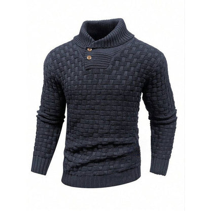 💜 LETZTER TAG DER AKTION – 30 % RABATT 💜Herren Pullover mit strukturiertem Stehkragen