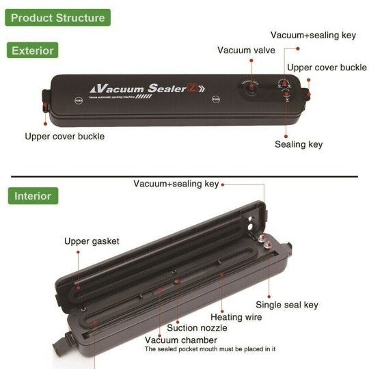📦 JETZT 50 % RABATT! ⚡ Automatische Vakuumiermaschine – Ein-Knopf-Bedienung, verlängert die Frische von Lebensmitteln und kompaktes Design 🍖