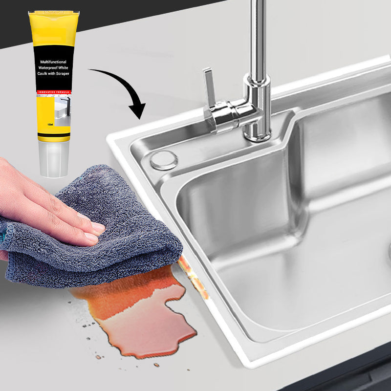 🏠⏳Begrenzte Zeit 50% Rabatt💥Multifunktionale wasserdichte weiße Dichtungsmasse mit Schaber