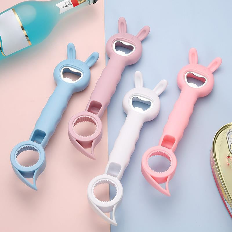 🥳💞4-in-1-Flaschenöffner aus PP und Edelstahl für Haushalt und unterwegs