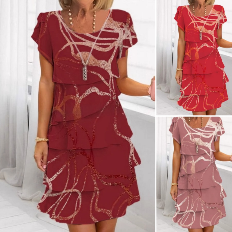 📢📢 50 % RABATT! ⏰Damen elegantes modisches Kleid mit Volantsaum
