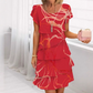 📢📢 50 % RABATT! ⏰Damen elegantes modisches Kleid mit Volantsaum