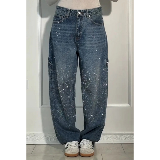 Damen-Jeans mit Strassverzierung – Lässige, bequeme Hose für Alltag & Freizeit ✨👖