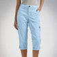 🌸 Capri Cargohose mit Taille und Falten unten und mehreren Taschen