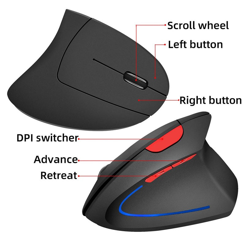 🖱Kabellose, über USB wiederaufladbare ergonomische vertikale optische Maus💥💥Befristetes Angebot: 50% Rabatt auf Bestellungen