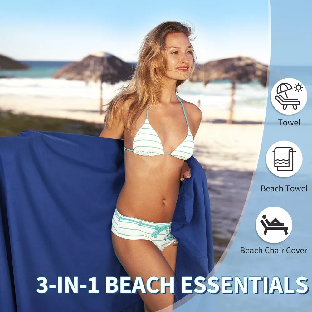 🏖️2026 Neuheiten🌞Sonnenliegetuch in Tasche mit Taschen zur Aufbewahrung🌊
