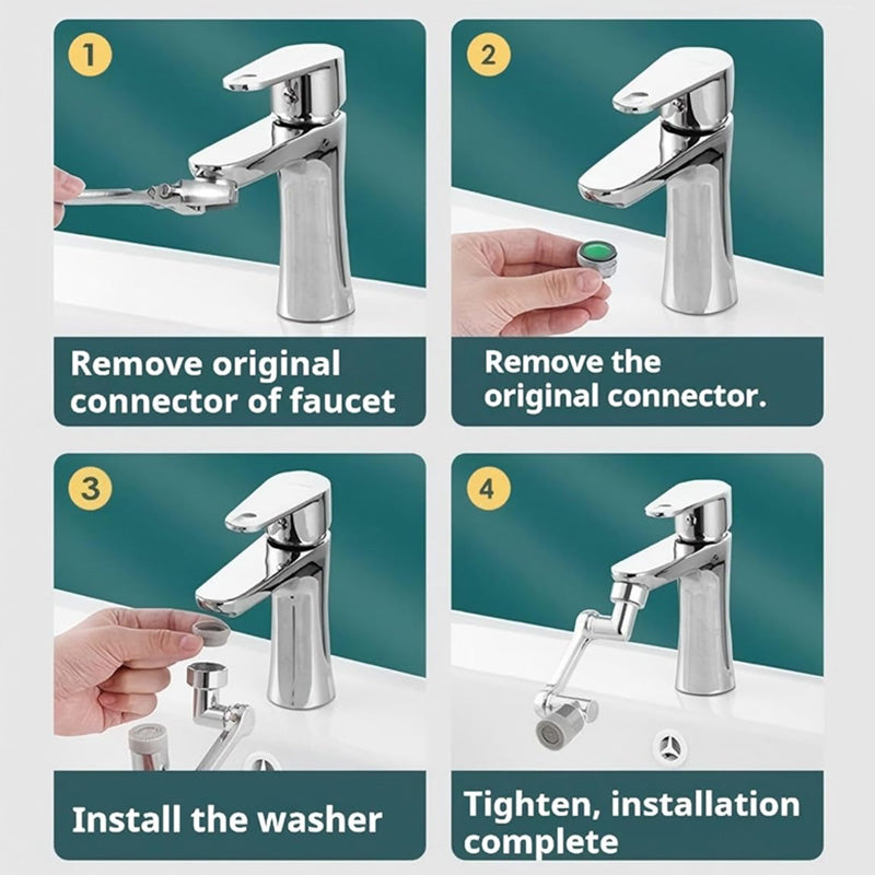 📢📢50 %  RABATT !! ⏰1440° spritzwassergeschützter und universell drehbarer Wasserhahnadapter