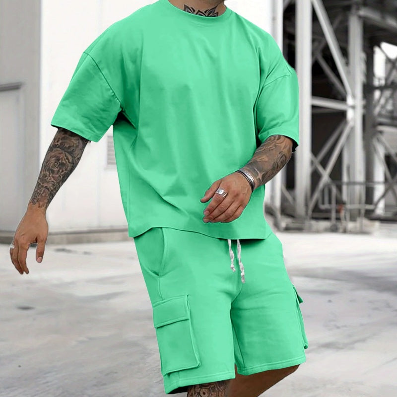 👕 60% RABATT! 🔥 Set aus Freizeit-T-Shirt mit Kurzen Ärmeln & Shorts für Herren – Bequemer Schnitt, Leichter Stoff & Perfekt Für Warme Tage ☀️
