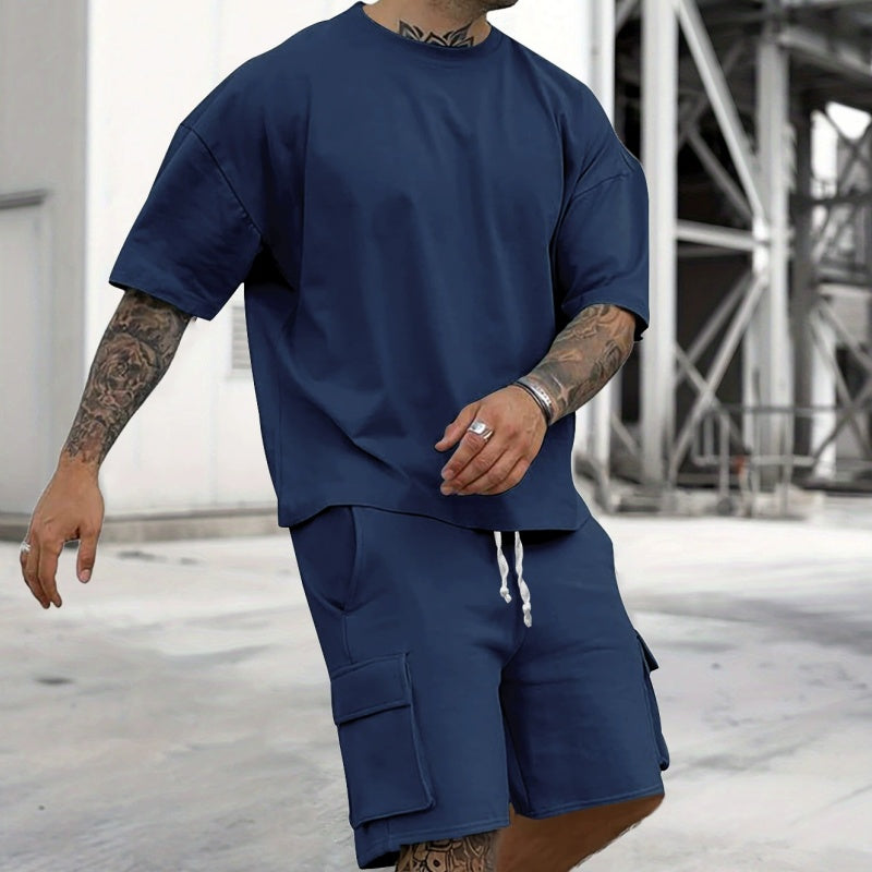 👕 60% RABATT! 🔥 Set aus Freizeit-T-Shirt mit Kurzen Ärmeln & Shorts für Herren – Bequemer Schnitt, Leichter Stoff & Perfekt Für Warme Tage ☀️