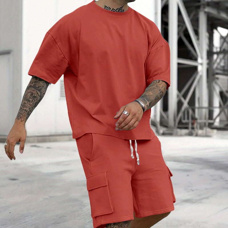 👕 60% RABATT! 🔥 Set aus Freizeit-T-Shirt mit Kurzen Ärmeln & Shorts für Herren – Bequemer Schnitt, Leichter Stoff & Perfekt Für Warme Tage ☀️