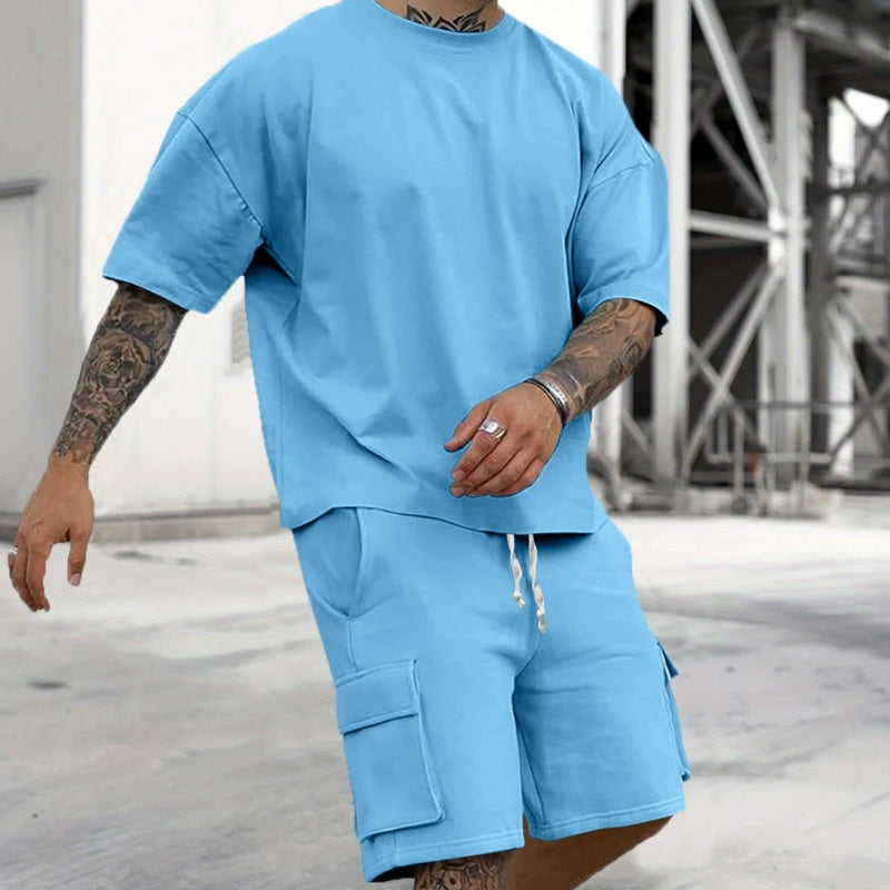 👕 60% RABATT! 🔥 Set aus Freizeit-T-Shirt mit Kurzen Ärmeln & Shorts für Herren – Bequemer Schnitt, Leichter Stoff & Perfekt Für Warme Tage ☀️