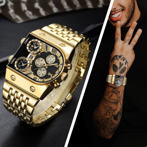 ⌚ 60% RABATT JETZT ! 💼 Business-Herrenuhr (51 mm) – Großes Zifferblatt, Faltschließe aus Gold & Edelstahl, Wasserdicht & Stilvoll ⚡