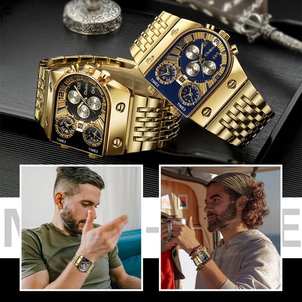 ⌚ 60% RABATT JETZT ! 💼 Business-Herrenuhr (51 mm) – Großes Zifferblatt, Faltschließe aus Gold & Edelstahl, Wasserdicht & Stilvoll ⚡