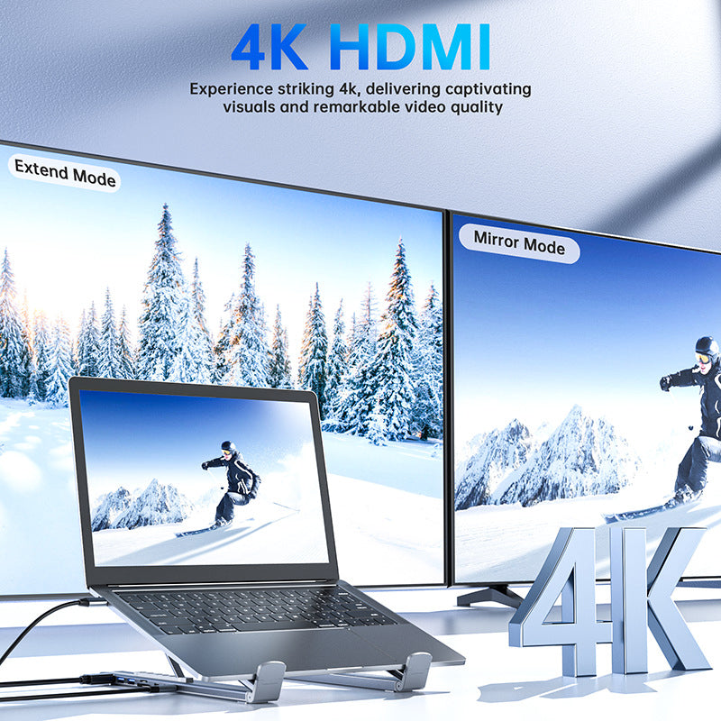 💻 💥50% RABATT! ⚡ 2-in-1 USB-C Dockingstation & Laptopständer – 8 Ports, 4K HDMI & Höhenverstellbar für Mehr Produktivität 🖥️