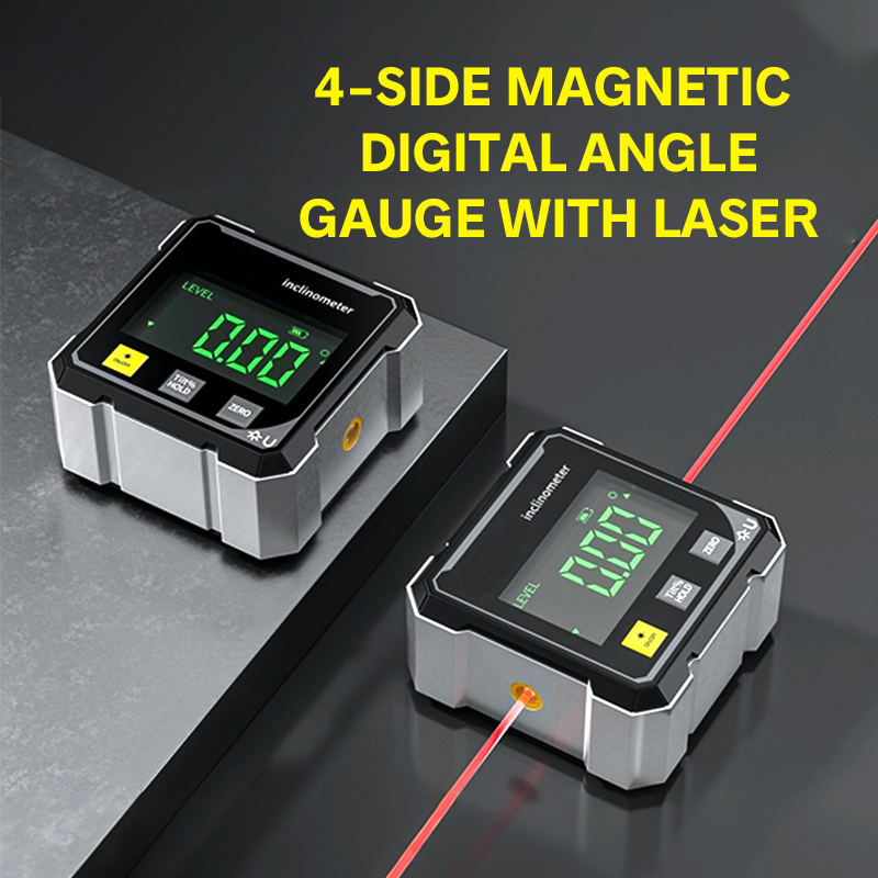 4-seitiger magnetischer digitaler Winkelmesser mit Laser