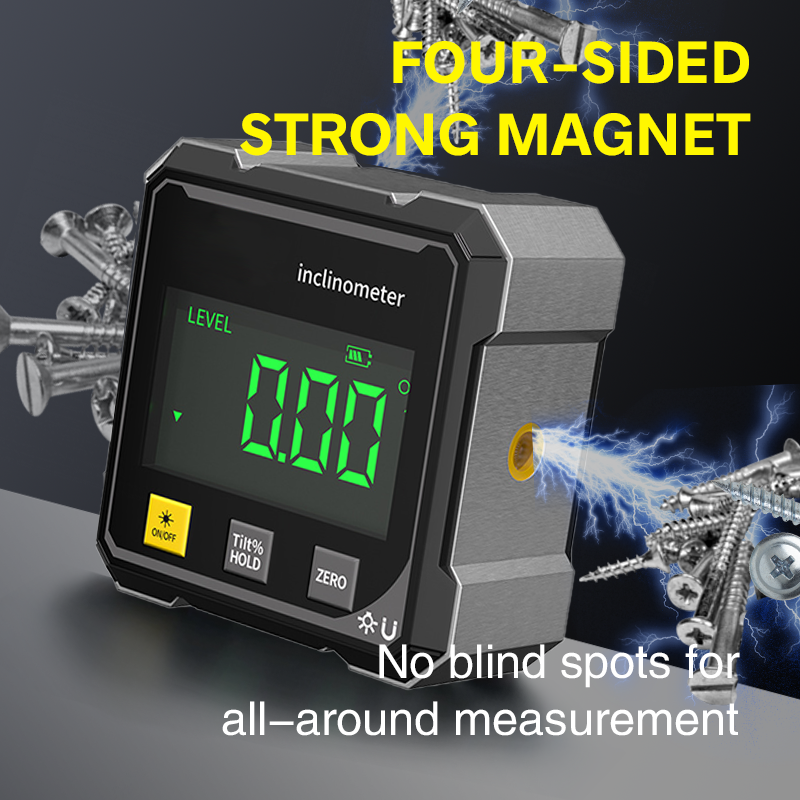 4-seitiger magnetischer digitaler Winkelmesser mit Laser