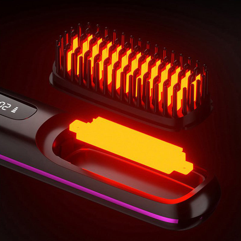 ✨Sonderpreis €24.99!!💥Kabelloser Keramik-Heiz-Haarglättungskamm💇‍♀️