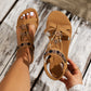 👡 LIMITIERTES ANGEBOT:50% RABATT! 🌼 Flache Damen-Sandalen – Runde Zehen, Atmungsaktiv, Verstellbarer Knöchelriemen & Blumen-Dekor ✨