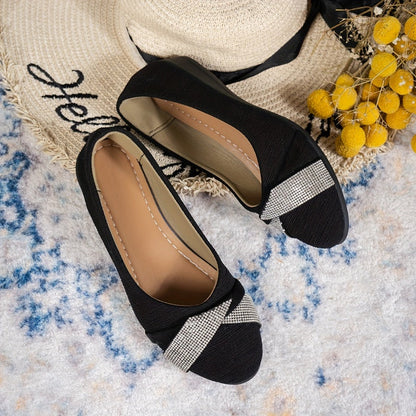 Women's Lightweight Fashion Rhinestone Wedge Shoes