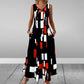 Printed Sleeveless Round-Neck Ankle-Length Dress