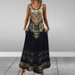 Printed Sleeveless Round-Neck Ankle-Length Dress