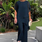 💎 50% RABATT! 💎 Damen-Chiffon-Zweiteiler – Asymmetrisches Doppellagiges Top & Weite Hose, Atmungsaktiv & Elegant für Frühling & Urlaub 🌸👗
