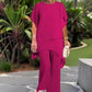 💎 50% RABATT! 💎 Damen-Chiffon-Zweiteiler – Asymmetrisches Doppellagiges Top & Weite Hose, Atmungsaktiv & Elegant für Frühling & Urlaub 🌸👗