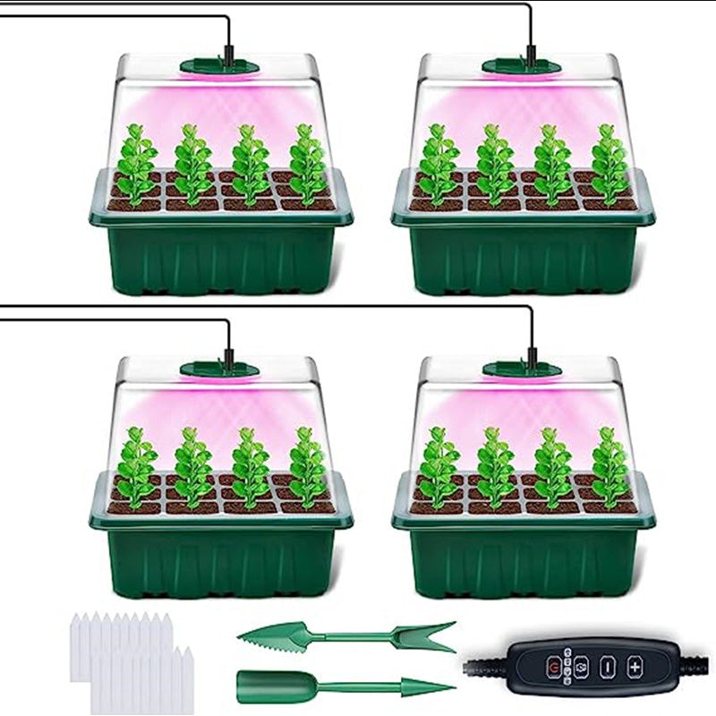 💎50 % RABATT! 💎 Anzuchtschalen mit Pflanzenlampe – Feuchtigkeitsregulierung, transparentes Vollspektrumlicht 🌱💡