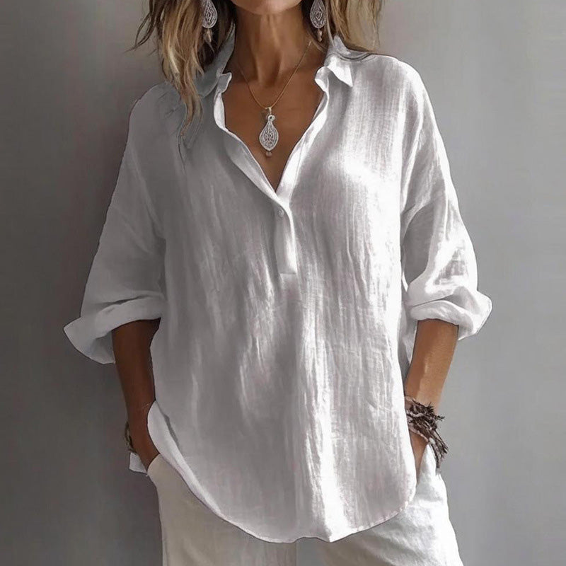 👔✨ 50% RABATT! Lockere, vielseitige Damen-Bluse – Leicht, lässig & perfekt für Alltag und Büro ✨