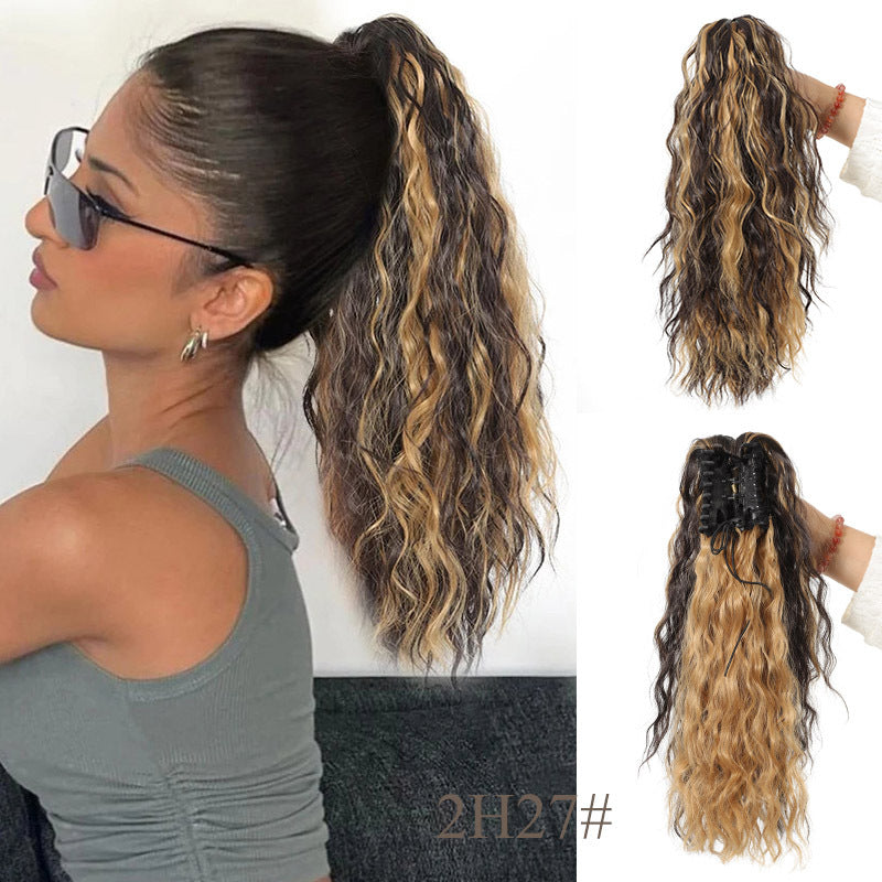 ⏳Begrenzte Zeit 50% Rabatt💥💖18 Zoll lockige, gewellte Frizz-Haarverlängerung mit Pferdeschwanz