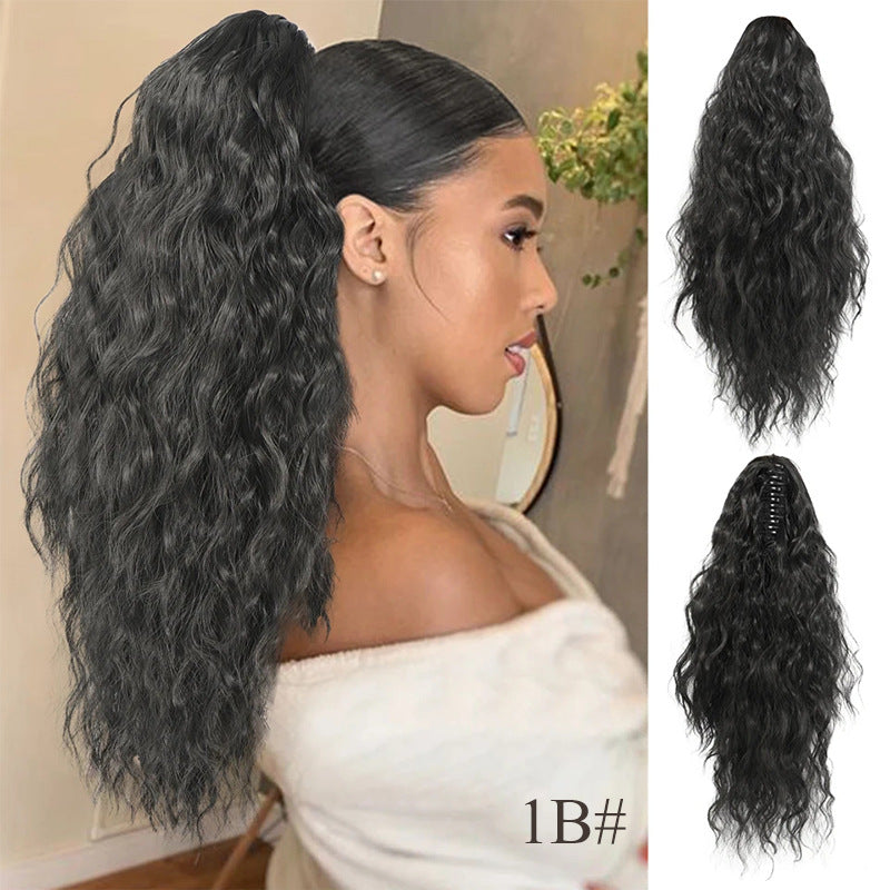 ⏳Begrenzte Zeit 50% Rabatt💥💖18 Zoll lockige, gewellte Frizz-Haarverlängerung mit Pferdeschwanz