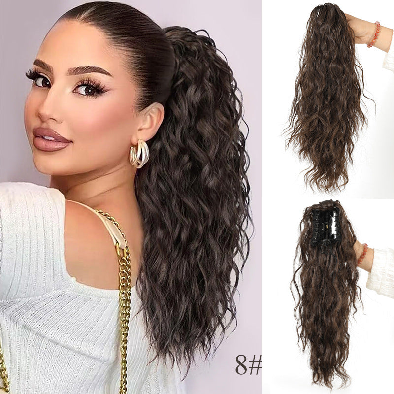 ⏳Begrenzte Zeit 50% Rabatt💥💖18 Zoll lockige, gewellte Frizz-Haarverlängerung mit Pferdeschwanz