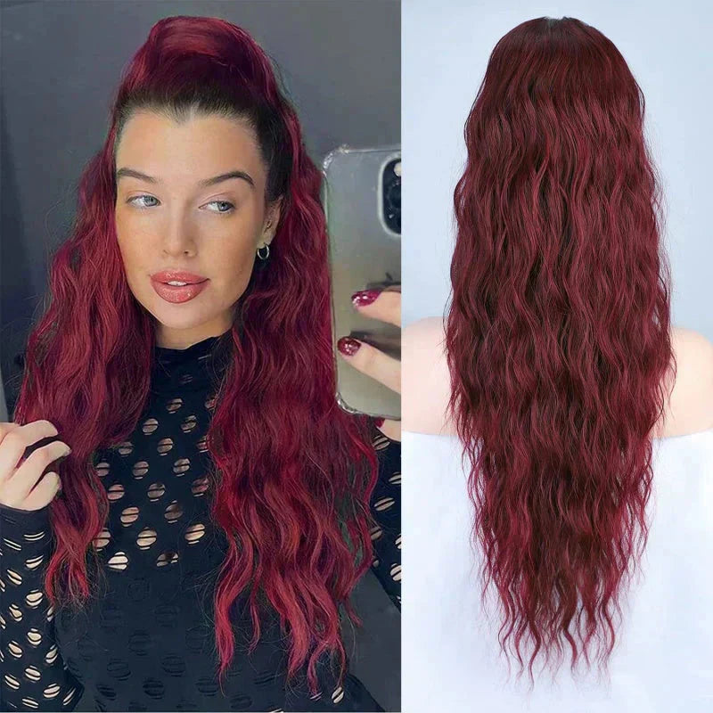 ⏳Begrenzte Zeit 50% Rabatt💥💖18 Zoll lockige, gewellte Frizz-Haarverlängerung mit Pferdeschwanz