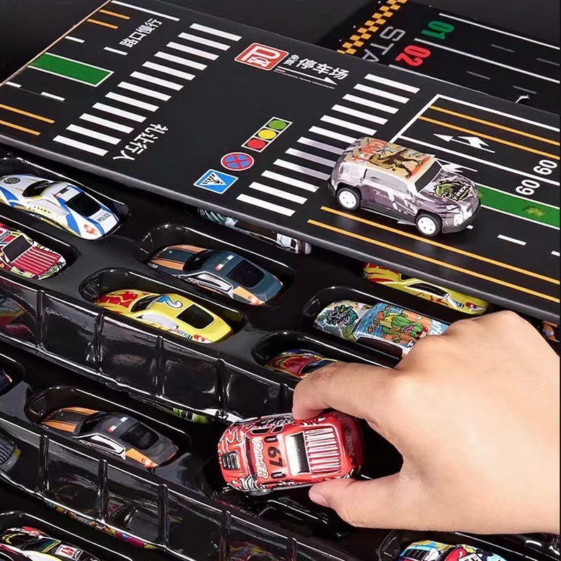 🎁48 Mini-Rückziehautos mit integrierter Garage (Set)🚗🎪