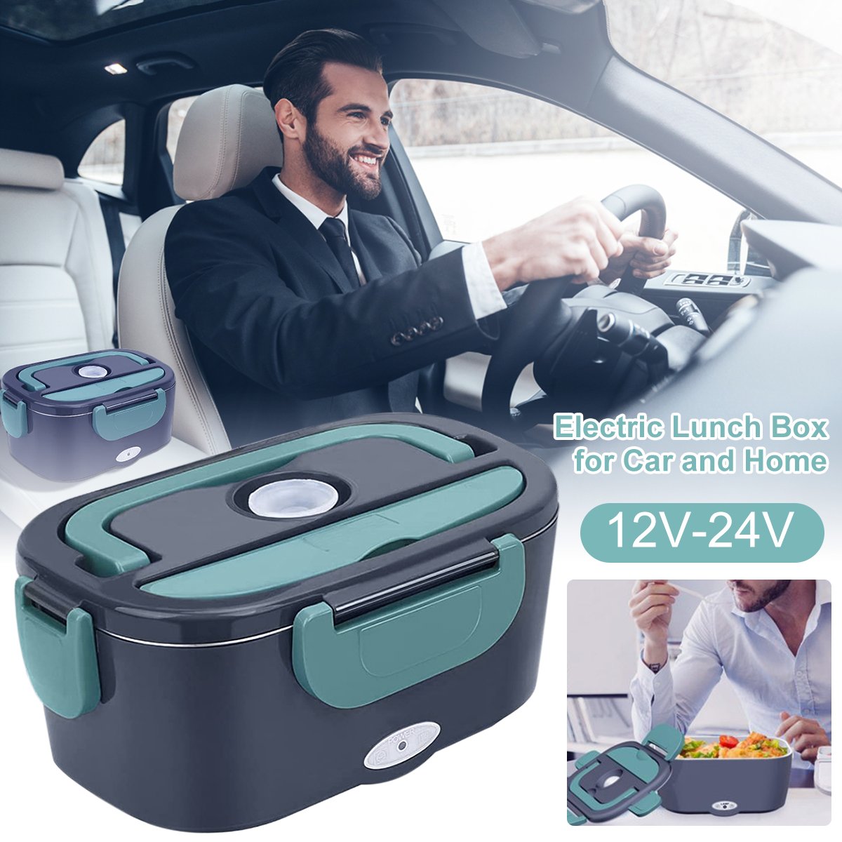 Mobile elektrische Brotdose – Für Auto & Haushalt, Steckdosenbetrieb, Edelstahl-Innenbehälter 🔌🍱