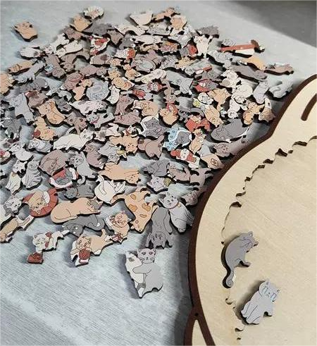 🎅Weihnachtsverkauf 50% Rabatt🐱135-Stk. Morandi-farbiges Katzenpuzzle aus Holz🎁
