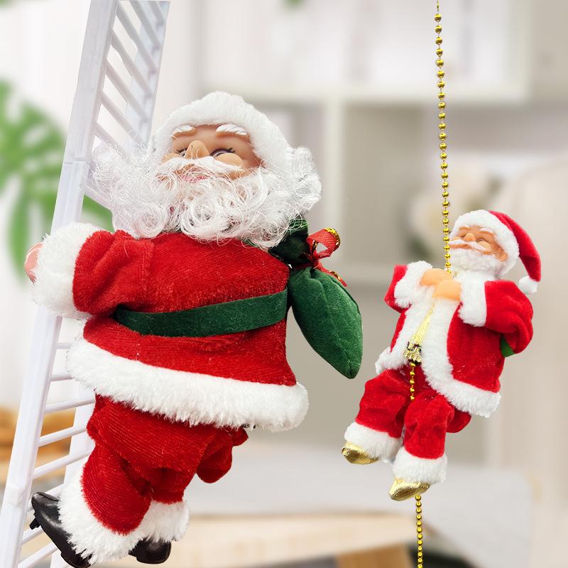 🎅Elektrischer Kamin mit kletterndem Weihnachtsmann und Musikspielzeug