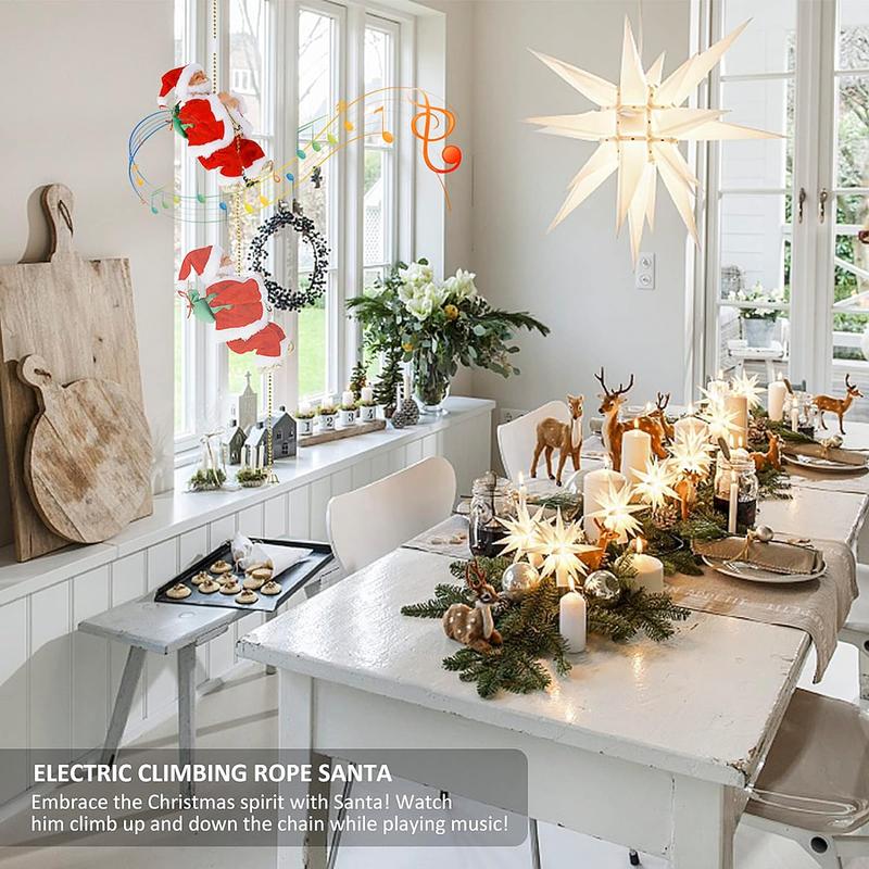🎅Elektrischer Kamin mit kletterndem Weihnachtsmann und Musikspielzeug