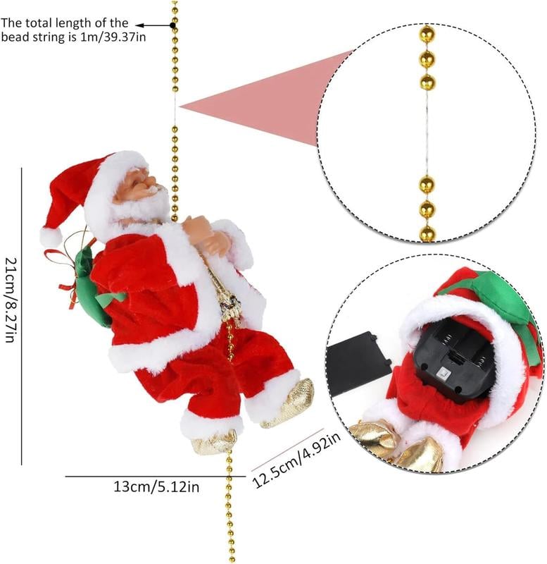 🎅Elektrischer Kamin mit kletterndem Weihnachtsmann und Musikspielzeug