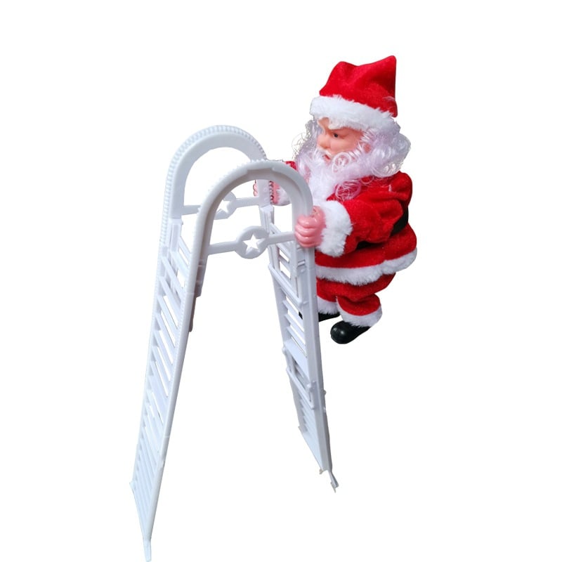 🎅Elektrischer Kamin mit kletterndem Weihnachtsmann und Musikspielzeug