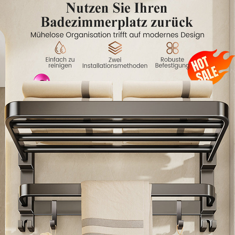 ⏳Begrenzte Zeit 50% Rabatt💥Klappbarer Handtuchhalter zur Wandmontage mit Haken