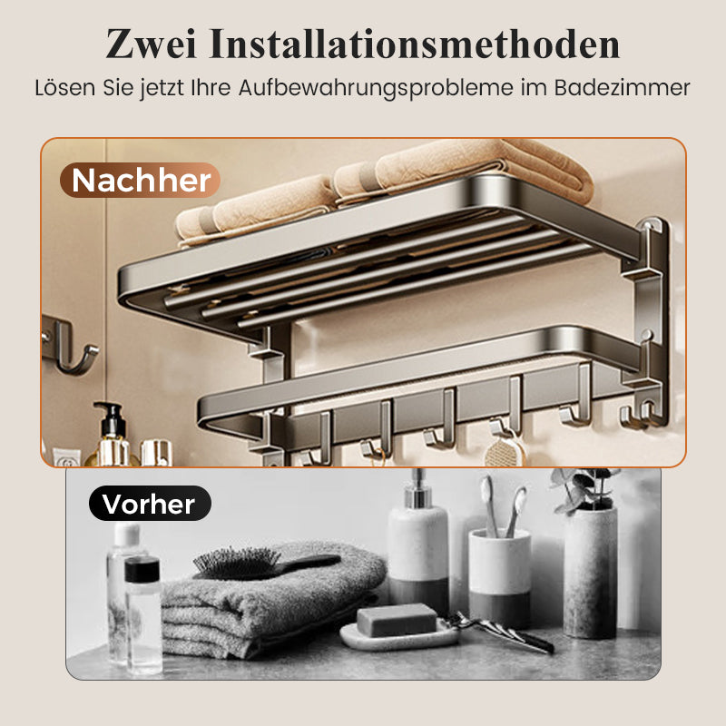 ⏳Begrenzte Zeit 50% Rabatt💥Klappbarer Handtuchhalter zur Wandmontage mit Haken