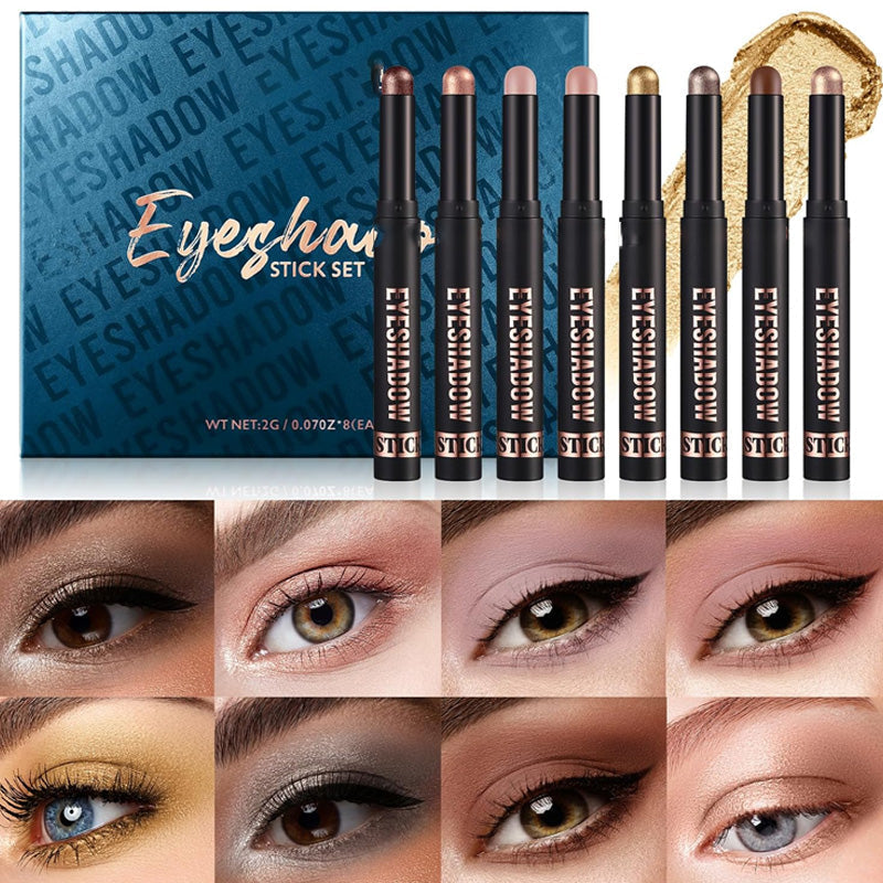 🔥Black-Friday-Mega-Angebot – 50 % Rabatt!🔥Wasserdichter Langhaltiger Lidschatten-Stift-Set