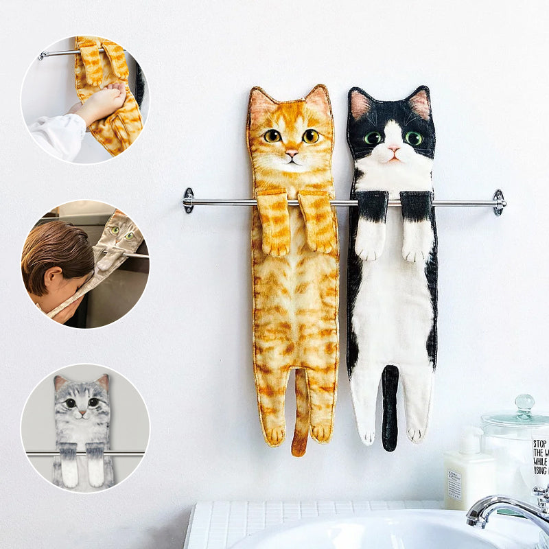 ⏰Nur für kurze Zeit 50 % Rabatt🔥Süßes Katzen-Handtuch😺🐾